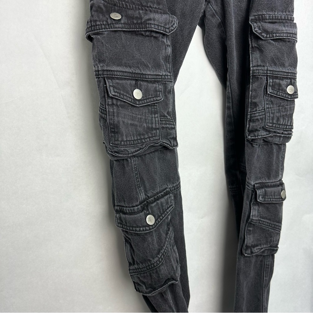 Y2K Men’s Denim Cargo style Black‎ Pants - Picture 15 of 16
